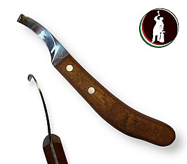 Icar COLTELLO Inglese lama fissa Destra Dritta manico Mogano