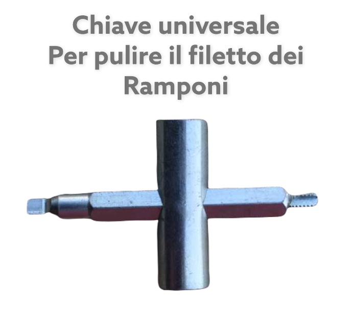 Chiave universale per ramponi nei ferri di cavallo