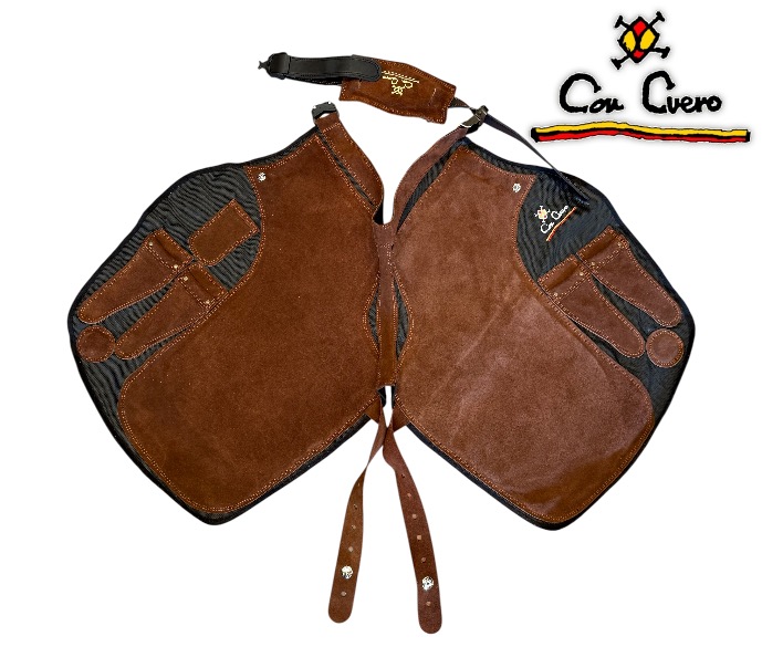 Con Cuero Grembiule Fibra Pelle Elite  Fibra-Serraje Marron Corto 13222