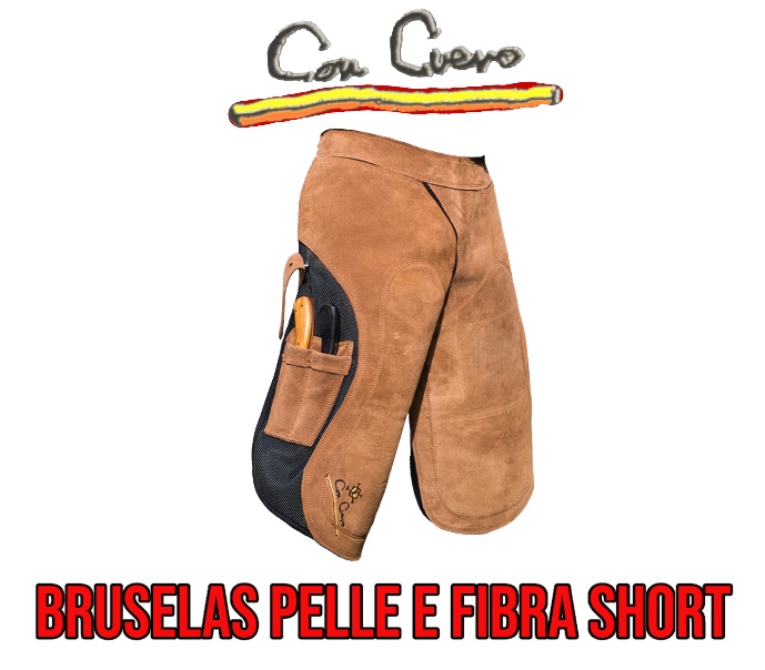 Con Cuero Grembiule Bruselas Pelle e Fibra Corto