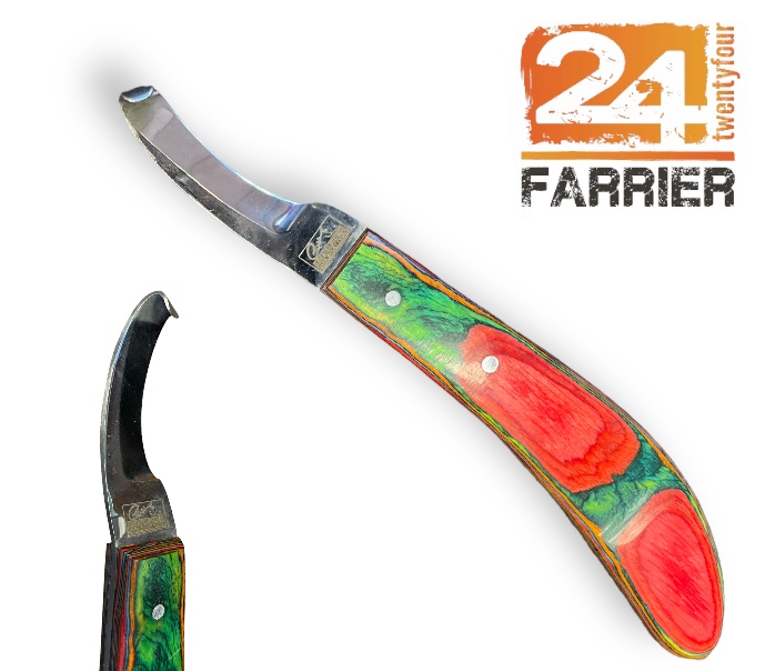 24 Farrier Coltello da Maniscalco Sinistro Cut point Lama Classica Dritta