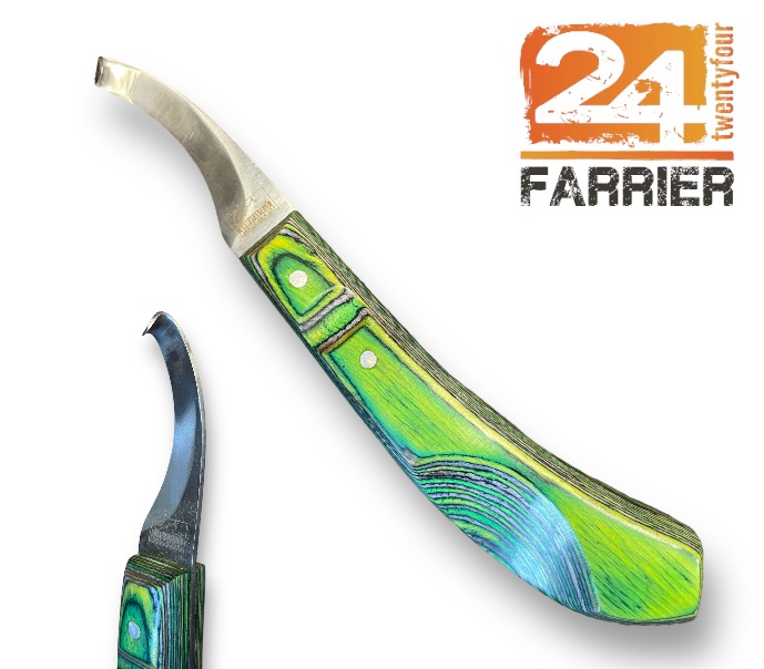 24 Farrier Coltello da maniscalco Destro Cut point Lama Classica Manico Ergonomico